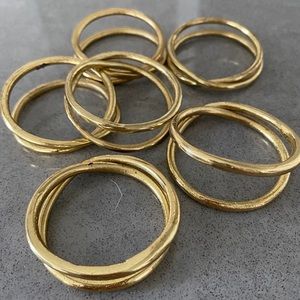 Pottery Barn Napkin Rings Set of 6